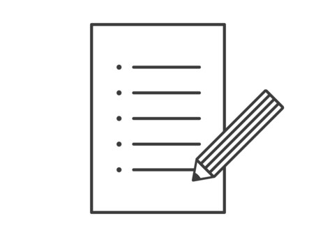 箇条書きリストと鉛筆 箇条書き,リスト,シート,todo,表,項目,点,白背景,一覧,備忘録のイラスト素材