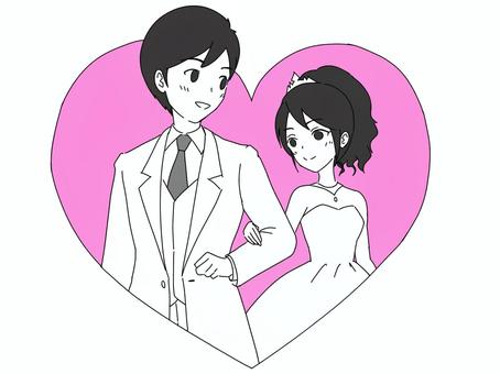 Illustration, perkawinan, saperangan, tuxedo, 