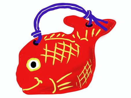 鯛土人形 土人形,鯛,郷土品,素朴,カワイイのイラスト素材