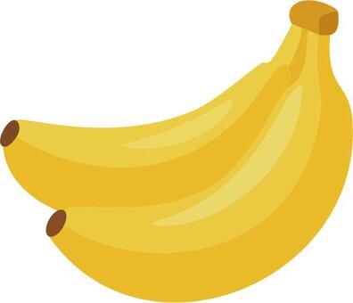 黄色いバナナのかわいいイラスト バナナ,果物,房,黄色,南国,熱帯,食材,食品,栄養,カリウムのイラスト素材