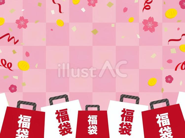 福袋　お正月の買い物バナー背景 福袋,お正月,背景のイラスト素材