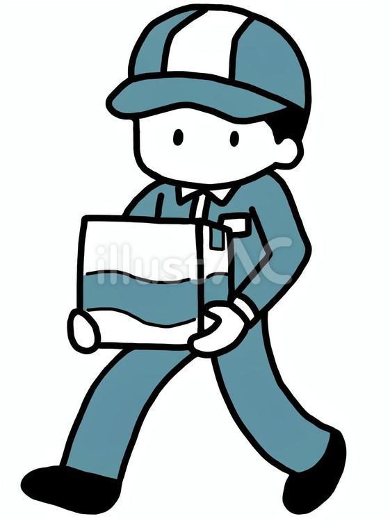 配達員（寒色系） 配達員,男性,配達のイラスト素材