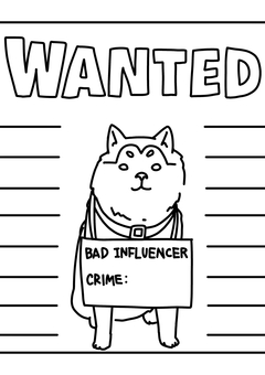 指名手配の柴犬　線画 指名手配,柴犬,パロディ,正面,線画のイラスト素材