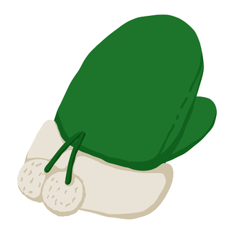 緑の手袋 手袋,クリスマス,手書き,緑,ミトン,サンタクロース,冬,かわいい,ポップ,シンプルのイラスト素材