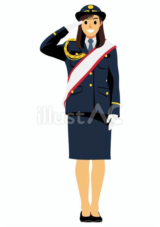 一日警察署長 一日警察署長,警察官,女性警察官のイラスト素材
