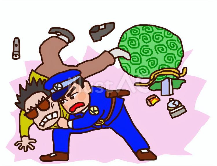 防犯　犯人を逮捕した 防犯,犯人,逮捕のイラスト素材
