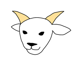 山羊 山羊,ヤギ,山羊座,やぎ,顔,動物のイラスト素材
