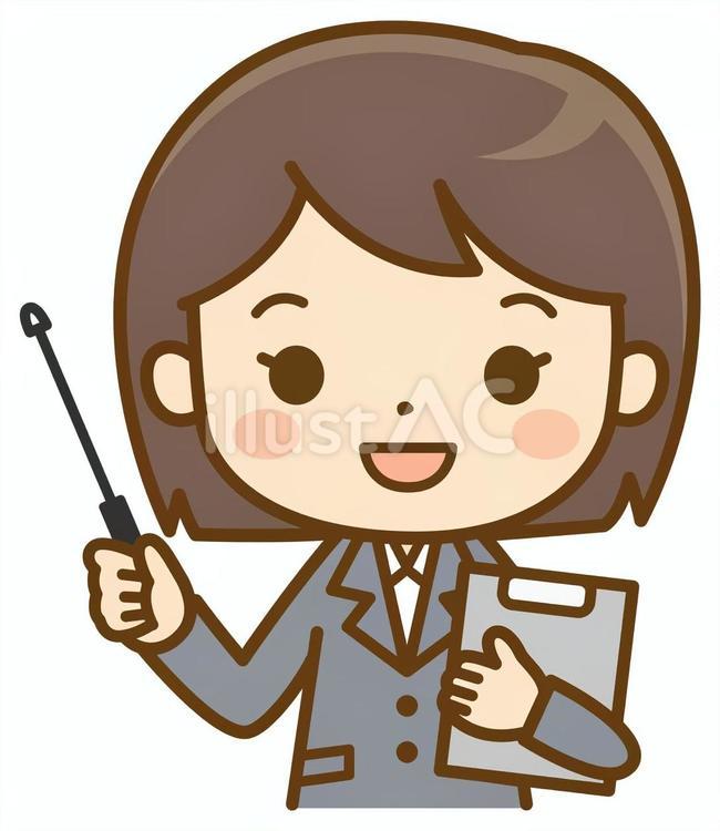 指し棒を持つ女性社員 会社員,社会人,女性のイラスト素材