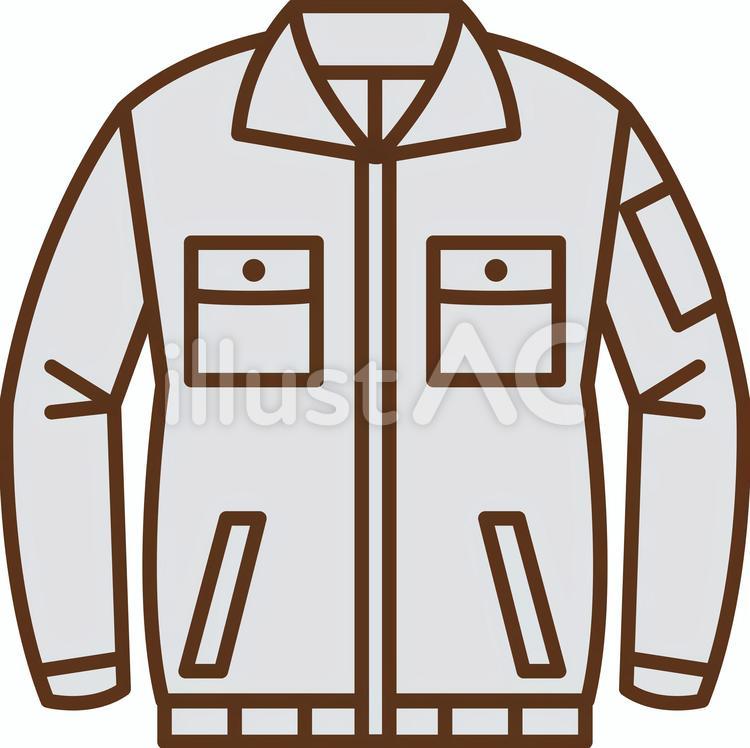 正面から見たグレーの作業服のイラスト 作業服,作業着,作業員のイラスト素材