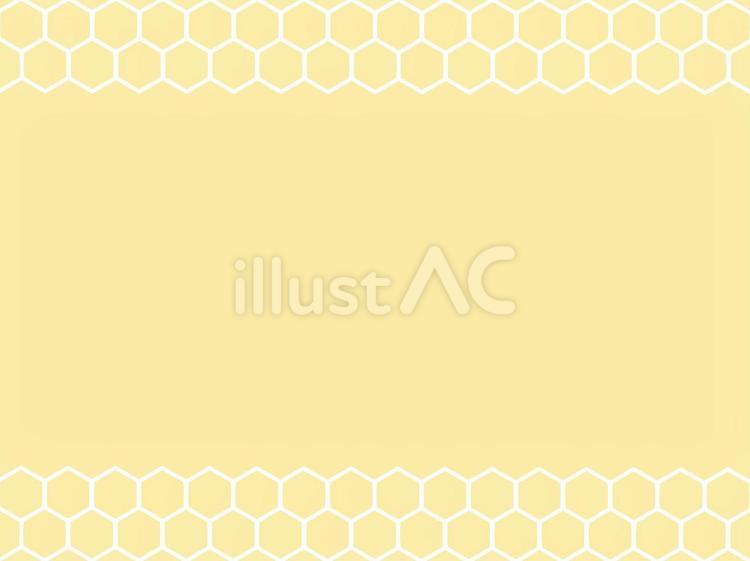 亀甲（きっこう）文様の縁取り背景（黄） 亀甲,亀甲繋ぎ,六角形のイラスト素材