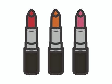 口紅3色セット02 口紅,リップ,ルージュ,メイク,化粧,アイコン,マーク,シンプルのイラスト素材