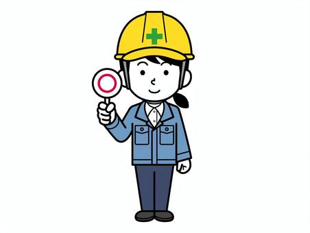 Illustration, female, site supervision, simple, 
