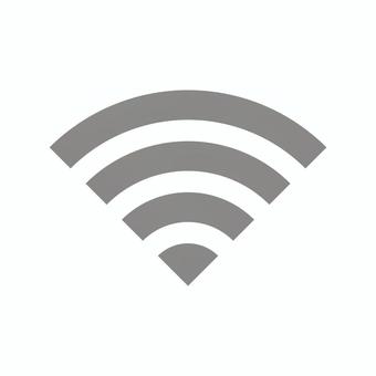 Wi-FiマークA（グレー） wiーfi,マーク,アイコン,電波,無線,通信,ネットワーク,グレー,シンプル,uiデザインのイラスト素材