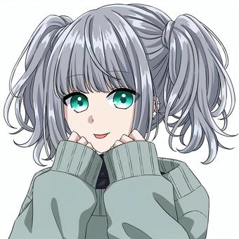 女の子 人物,女の子,キャラクター,ツインテール,かわいい,アイコン,プロフィール,アニメ絵,萌え系,綺麗のイラスト素材