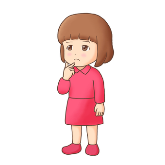 考える女の子（かわいい日常ポーズ）