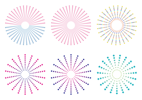 星でできた花火みたいな集中線セット