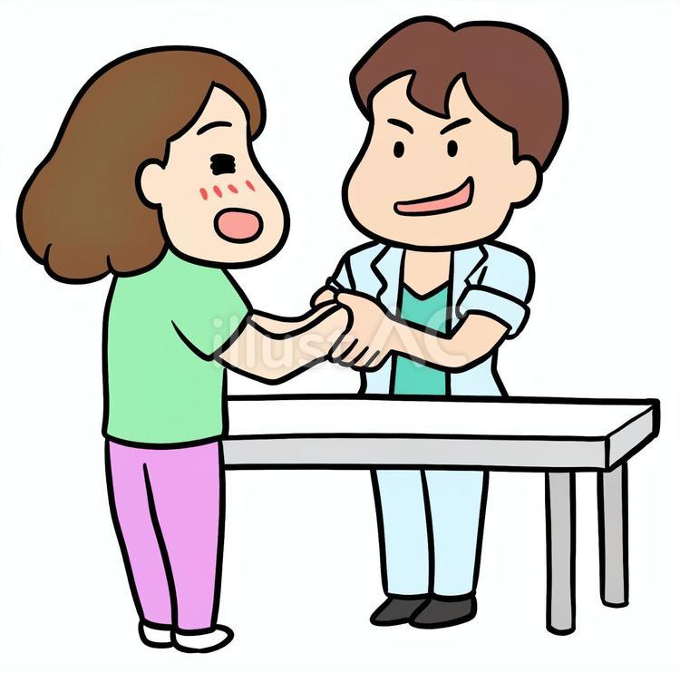 憧れのアイドルと握手して喜ぶ女性 推し活,握手会,アイドルのイラスト素材