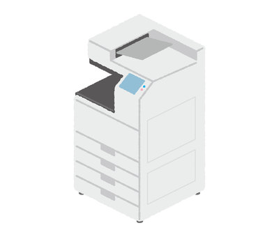 複合機 オフィス,事務用品,アイソメ図,アイソメトリック,鳥瞰図,俯瞰図,俯瞰,ビジネス,会社,職場のイラスト素材