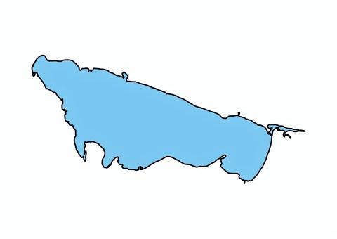 Illustration, lake saroma, lake, hokkaido, 