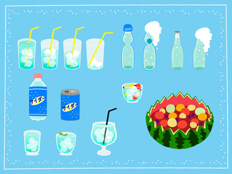 サイダーのイラスト サイダー,炭酸,ソーダ,炭酸水,ジュース,飲料水,飲み物,ラムネ,炭酸飲料,コップのイラスト素材