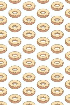 黄色いチョコがけドーナツのパターンカード ドーナツ,パターン,黄色,はがき,かわいい,チョコがけドーナツのイラスト素材