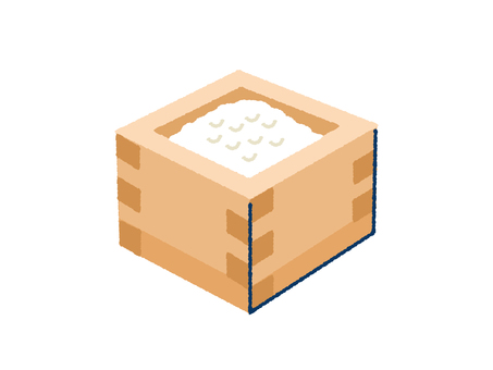 枡に入った米 米,新米,精米,外国産米,古米,古古米,おいしい,ご飯,食料,枡のイラスト素材