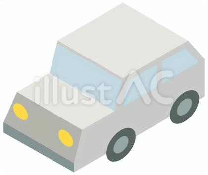 白い車のアイソメトリックイラスト