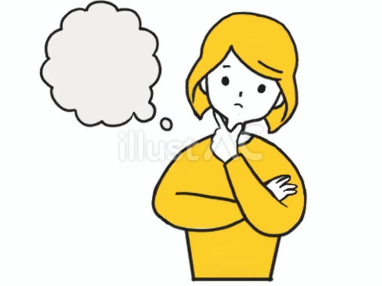 何かを思い浮かべている女性　ふきだし付き 女性,人物,上半身のイラスト素材