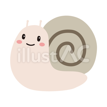 かわいいカタツムリのイラスト