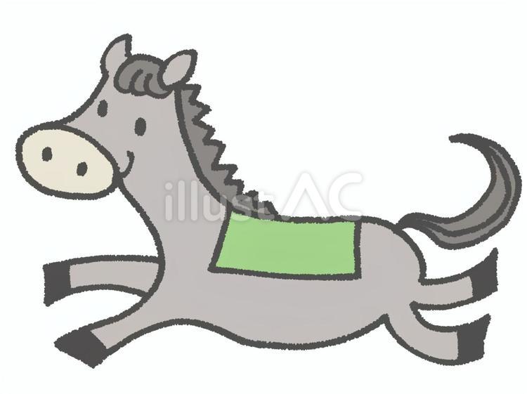 走る灰色の馬 馬,灰色,走るのイラスト素材