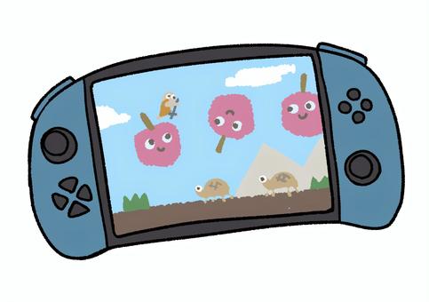 Illustration, mobile game machine, mobile phone, game, 