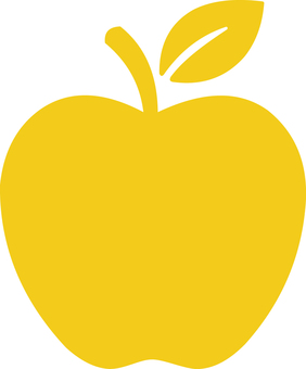 ピクトグラムの黄色のりんごです。 ピクトグラム,りんご,シンプル,食べ物,果物,おいしい,狩り,秋,味覚,スイーツのイラスト素材