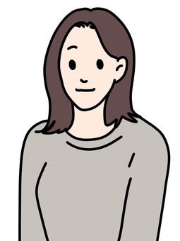 茶髪の女性の上半身