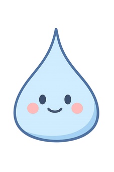 笑顔の水滴キャラクター