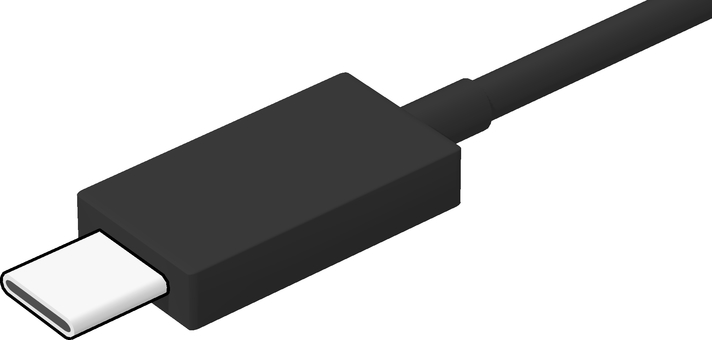 USBTypeCケーブル USBTypeCケーブル 電化製品,電子機器,usb,typec,ケーブル,端子,黒色,3dcg,立体,デフォルメのイラスト素材
