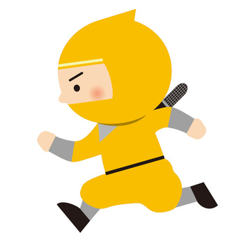 走る忍者 忍者,人物,全身,歴史,忍び,忍術,日本,戦国,着物,かわいいのイラスト素材