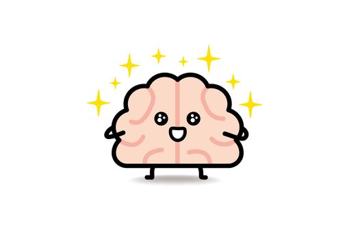 脳みそさん★興味津々 脳みそ,好奇心,キラキラ,目,うれしい,脳のイラスト素材