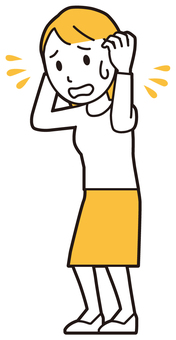  ロングヘア女性(黄)-510-全身