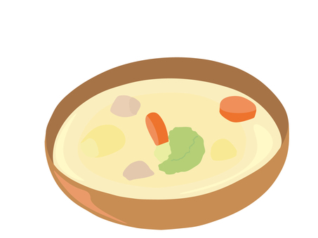 クリームシチュー シチュー,クリームシチュー,食べ物,スープ,にんじん,じゃがいも,ブロッコリー,主線なし,イラスト素材,広告のイラスト素材