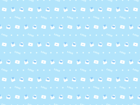 ラブレターのパターン素材ブルーの背景 ホワイトデー,whiteday,背景,パターン,シームレス,ラブレター,ハート,3月,春,行事のイラスト素材