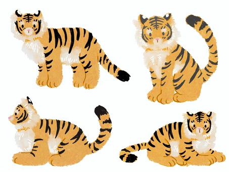 とらの素材 動物,もふもふ,かわいい,トラ,生き物,哺乳類,ネコ科のイラスト素材