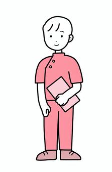 シンプル施術者（p） シンプル,人,男,整体師,医師,看護師,医療従事者,作業療法士,医療,施術のイラスト素材