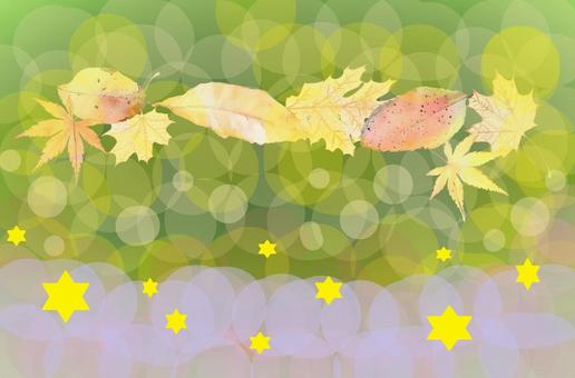 落ち葉の背景 落ち葉,秋,秋色,玉ボケ,紅葉,星,テクスチャ,背景,壁紙,素材のイラスト素材