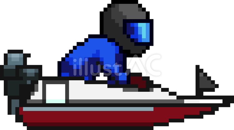 ドット絵の黒の競艇の選手です。 ドット絵,ボートレース,シンプルのイラスト素材