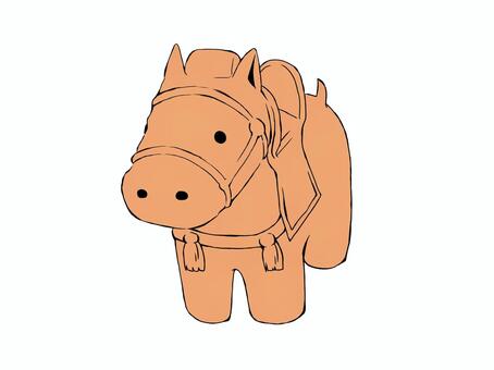 馬型埴輪（着色1） はにわ,馬,古墳時代,歴史,動物,シンプル,かわいい,挿絵のイラスト素材