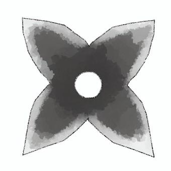 手裏剣 手裏剣,忍具,武器,水彩,鉛筆のイラスト素材