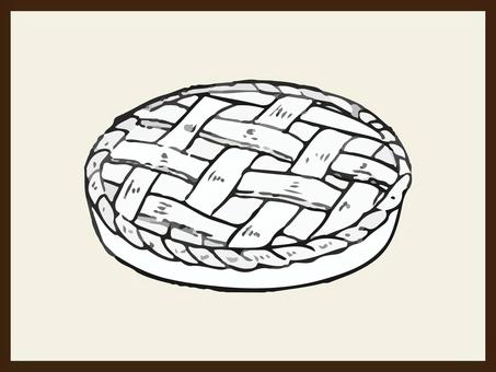 アップルパイ　リアル　イラスト アップルパイ,リアル,食べ物,りんご,ケーキ,焼き菓子,お菓子,おやつ,手描き,イラストのイラスト素材