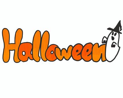ハロウィン (星なし) ハロウィン (星なし) ハロウィン,10月,秋,文字,英字,オレンジ,おばけ,かわいい,ゴースト,タイトルのイラスト素材