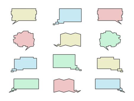 Illustration, red, frame, speech balloon, 