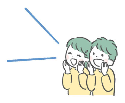 叫んでいる子ども達（効果付き）３ 騒ぐ,要望,子ども,叫ぶ,笑う,楽しい,盛り上がる,可愛い,手描き,挿絵のイラスト素材